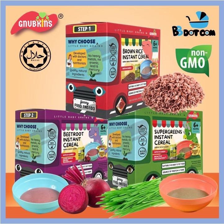 Gnubkins Little Baby Grains Instant Wholegrain Brown Rice Baby Cereal ...