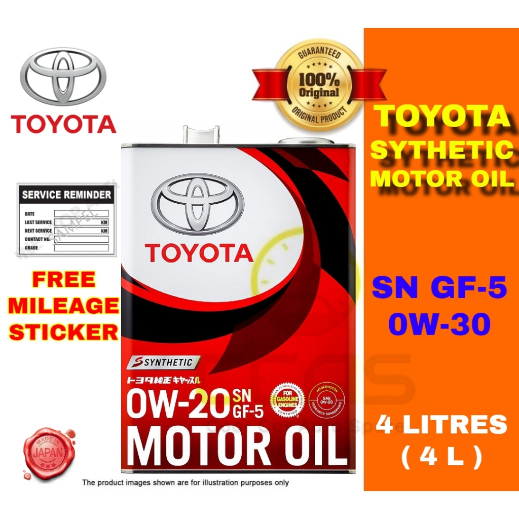 100 Original Toyota 0W20 0W20 Synthetic SP GF6A Engine Oil 4L Made