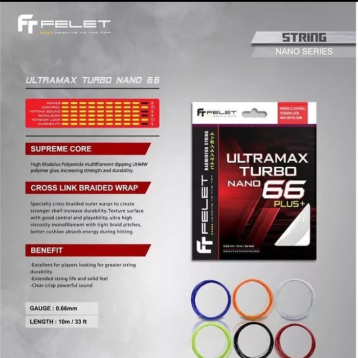 FELET Ultramax Turbo 66 Badminton String Racket racquet Ready Stock 100 ...