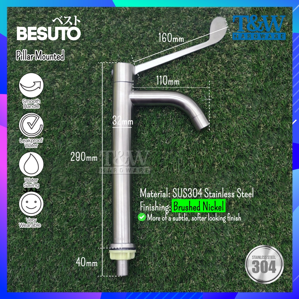 BESUTO Ultra High Extended Single Lever Tall Medical Pillar Mounted