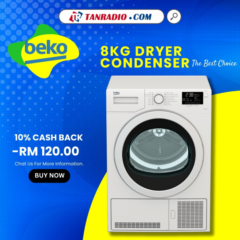 Beko 8kg Condenser Tumble Dryer DCJ83133W Heat Pump DHX83420W