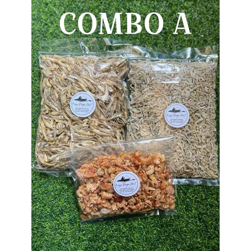 (COMBO JIMAT A) 500g ikan bilis kopek 2A +500g ikan bilis mata biru 4A ...