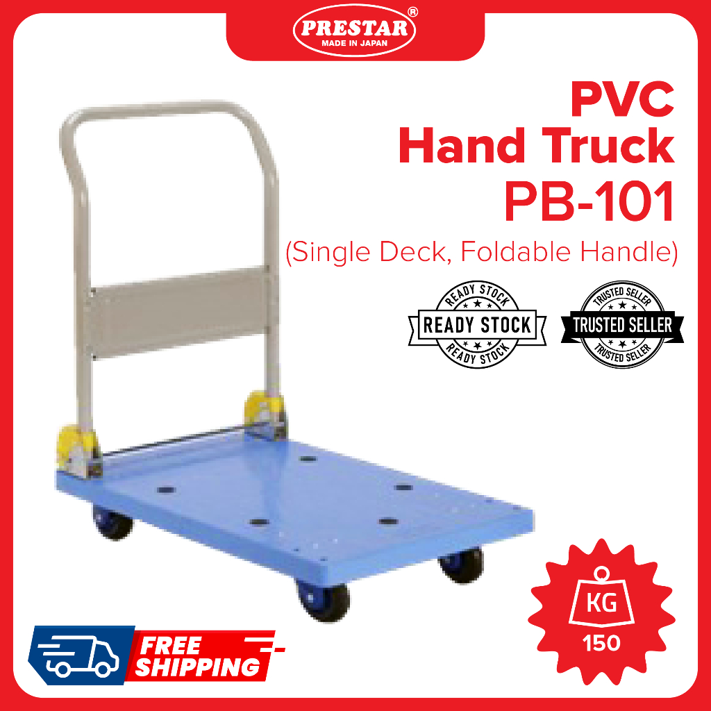 Prestar PVC Hand Trolley (Single Deck, Foldable Handle) 150KG - PB101 ...