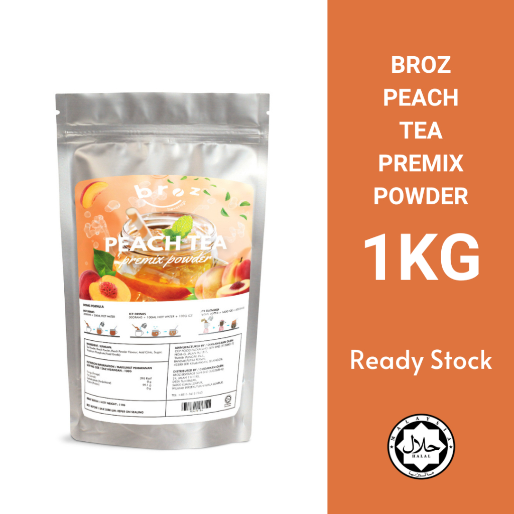 [ARRANGE SHIPPING WITHIN 24 HOURS + HALAL] PEACH TEA Premix Powder 1KG ...