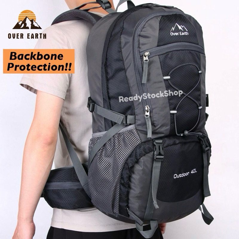 Over Earth 100% Backbone Protection!! 40L Waterproof Hiking Backpack ...