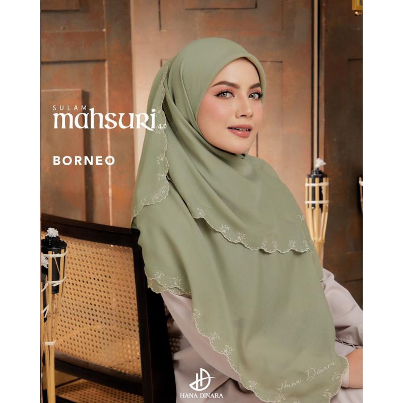 Sulam Mahsuri 4.0 Hana Dinara Tudung Bawal Bidang Besar Tudung Cotton ...