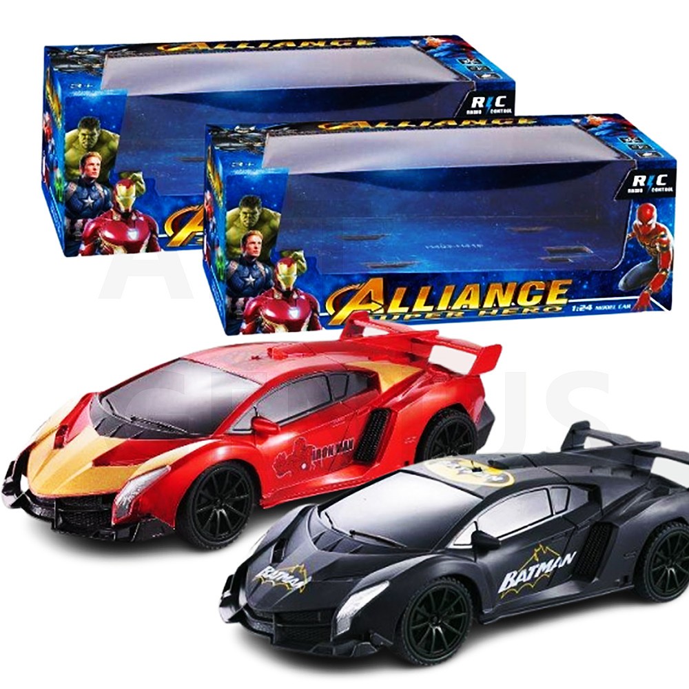 Remote Control Car IRON MAN BATMAN SPIDER MAN Super Hero Avengers Toys Mainan Marvel Avengers Remote Car R C Car Shopee Malaysia