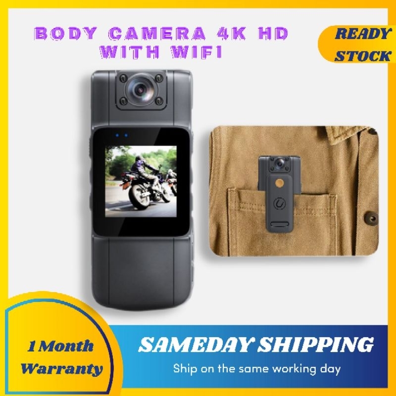 BODY CAMERA 4K HD WIFI NIGHT VISION | Shopee Malaysia