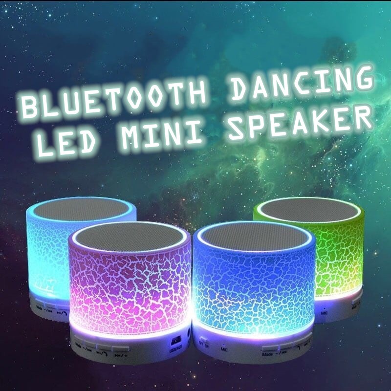 Colorful LED Light 7 Colours Mini Portable Speaker Support USB/AUX/TF ...