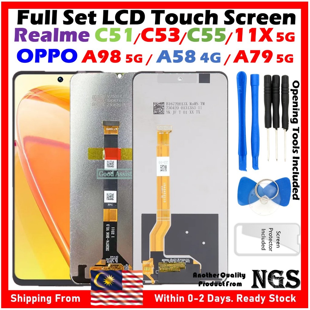 ORl NGS Brand Full Set LCD Screen Compatible For REALME C51 / C53 / C55 ...