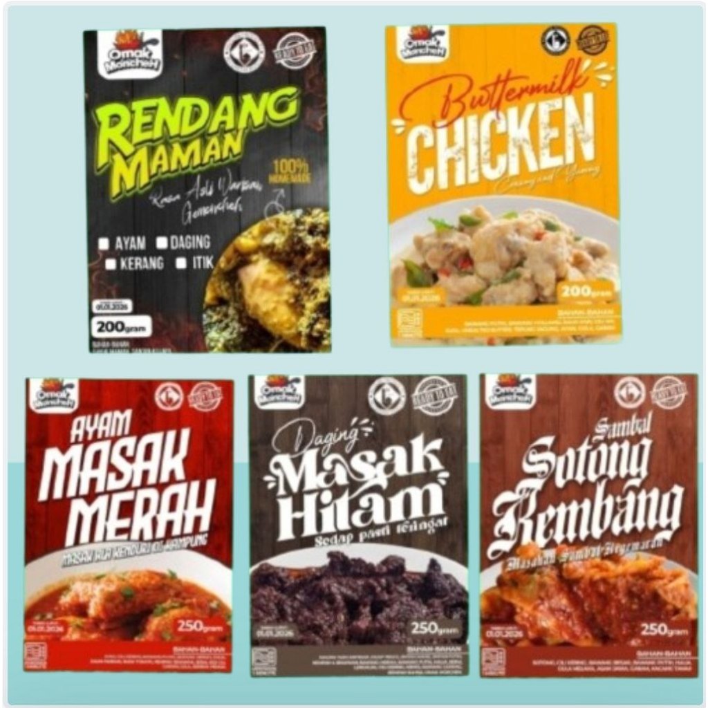 ANEKA LAUK OMAK MONCHEH (RENDANG MAMAN, SAMBAL SOTONG, DAGING MASAK ...