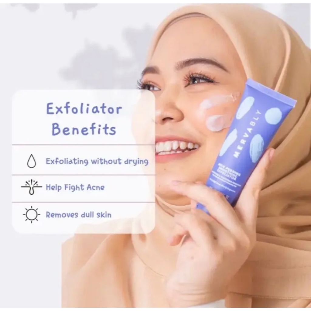[ORIGINAL HQ] MERVABLY MILK PUDDING SCRUB MUKA UNTUK KASAR WHITEHEAD