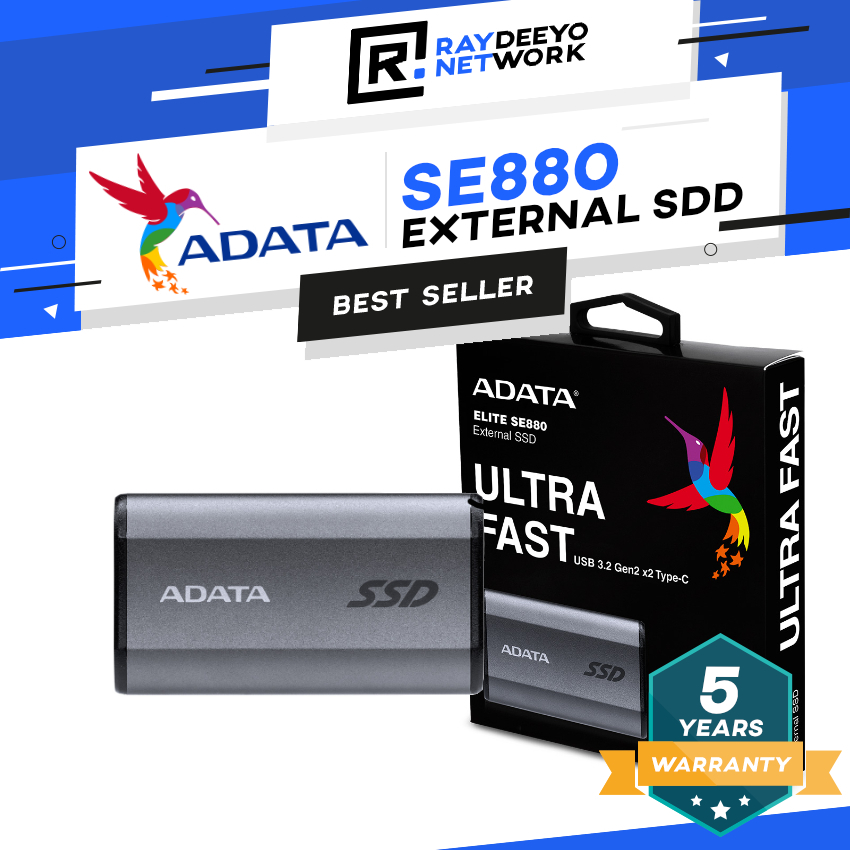 ADATA ELITE SE880 Portable SSD External SSD Solid State Drive (500GB