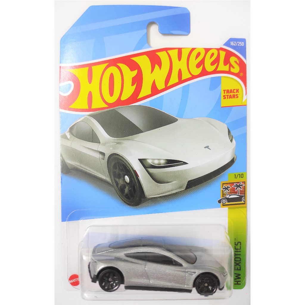 Hot Wheels 162/250 2022 HW Exotics 1/10 Tesla Roadster Silver MOSC ...