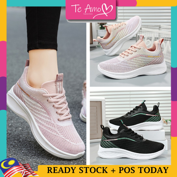 Casual Soft Sole Running Shoes Kasut Jogging Perempuan Breathable ...