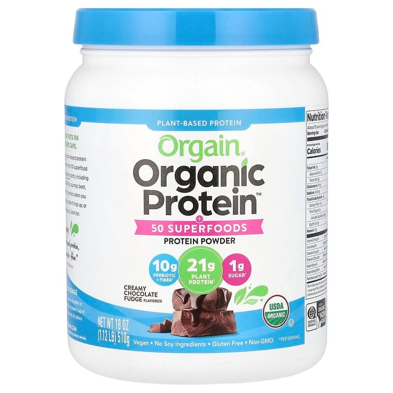 Orgain, Organic Protein & Superfoods Powder, Plant Based, Vanilla Bean