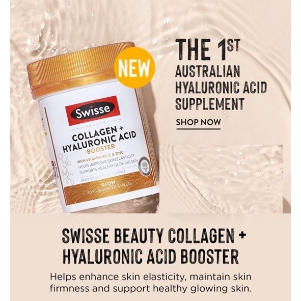 (Expiry NOV 2025) Swisse Beauty Collagen + Hyaluronic Acid Booster 80