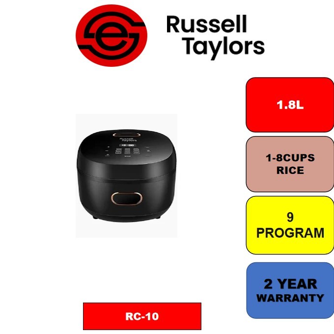 Russell Taylors 1.8L Digital Low Sugar Rice Cooker RC10 | 900W Power ...