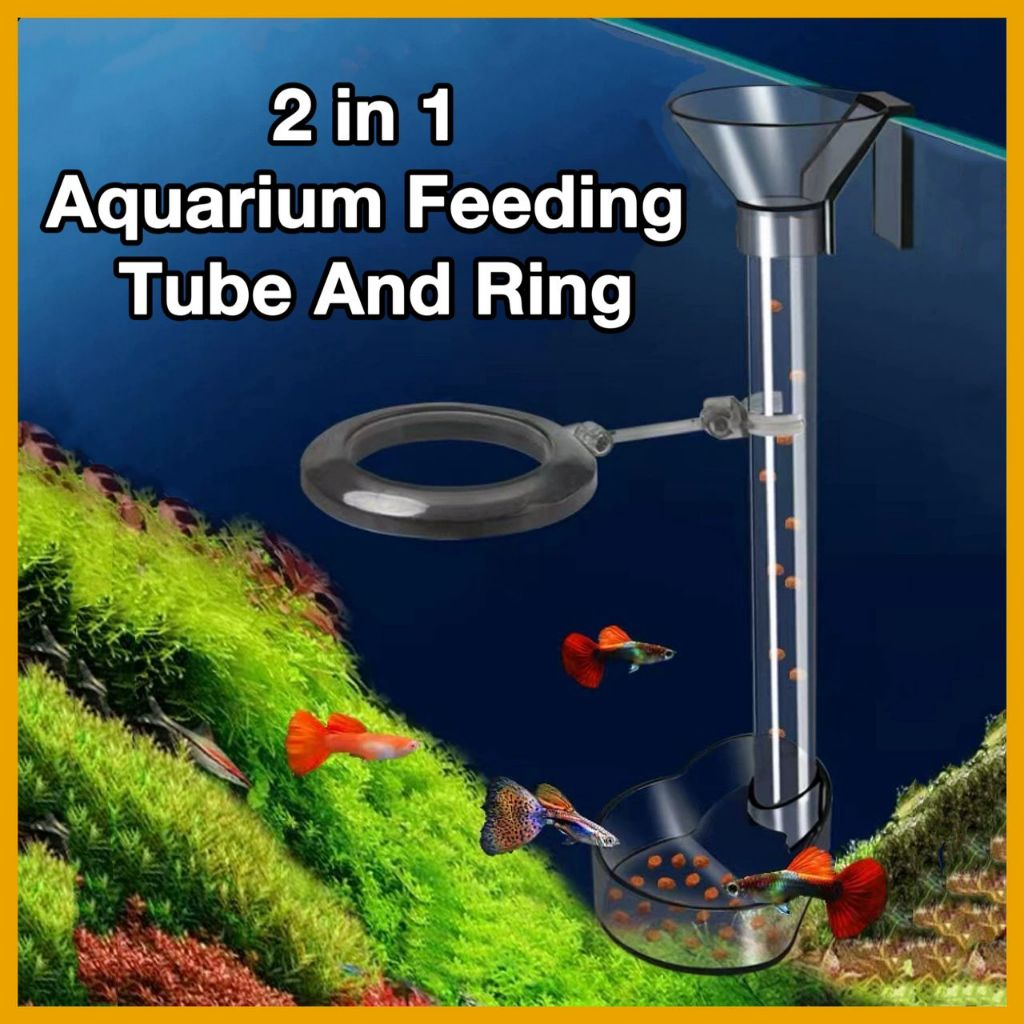 2IN1 AQUARIUM Feeding Tube And Ring Small Fish Shrimp Food Feeding Fish ...