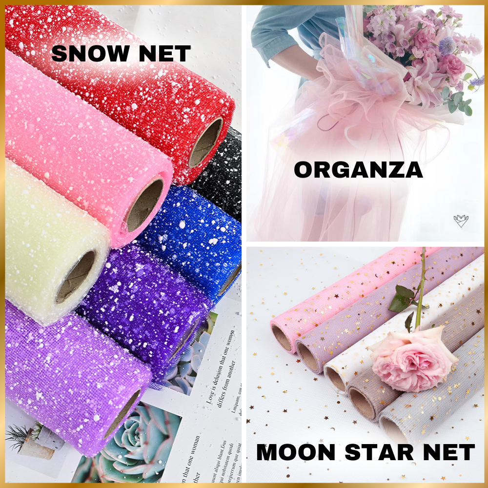 Bouquet Moon Star Net Hamper Net 8 Meter Organza Bouquet Net Ramadan ...