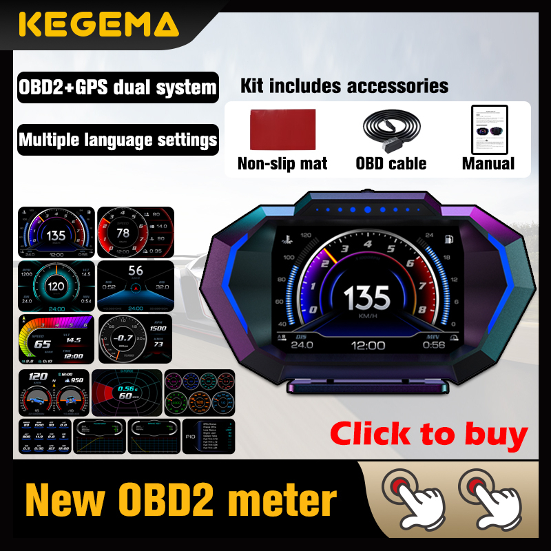 LATEST! OBD2 Meter OBD Meter RPM Water Suhu Turbo Boost Car Gauge ...