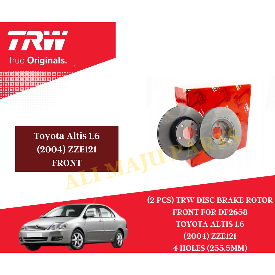 (2 pcs) TRW Disc Brake Rotor Front for DF2658 Toyota Altis 1.6 (2004 ...