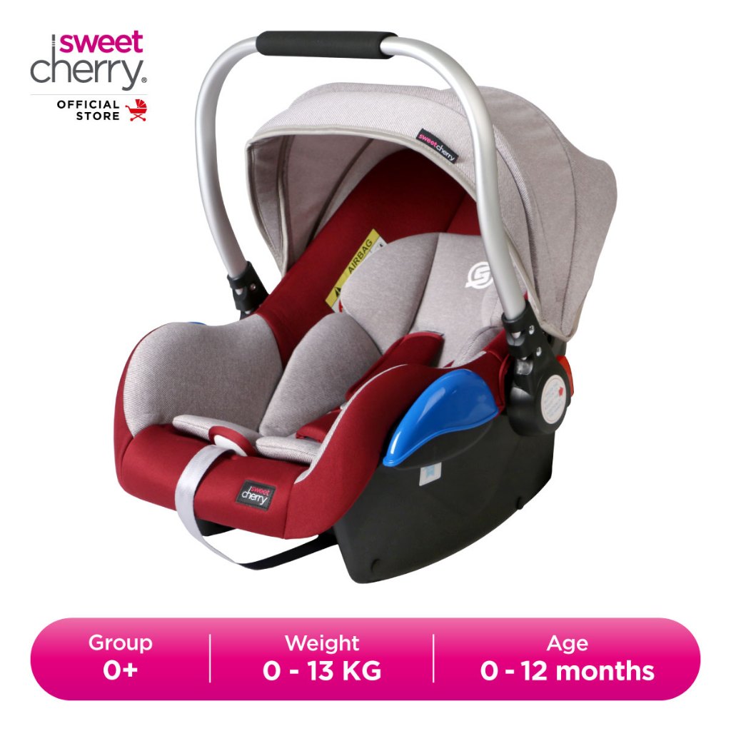 Sweet Cherry Group 0+ Rearward Facing Infant Baby Carrier Car Seat from Birth LB320AL Atomic Alu