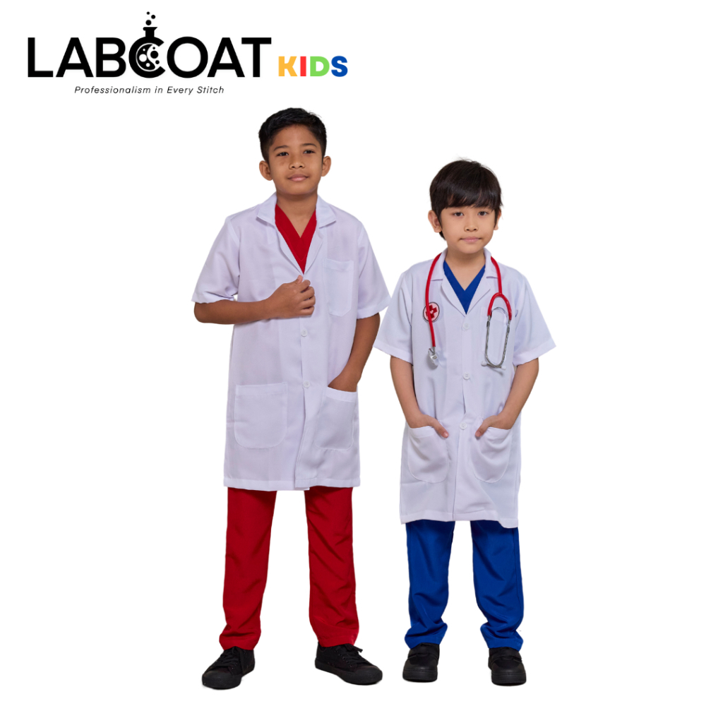 Unisex Kids Lab Coat - Short Sleeve / Long Sleeve | Shopee Malaysia