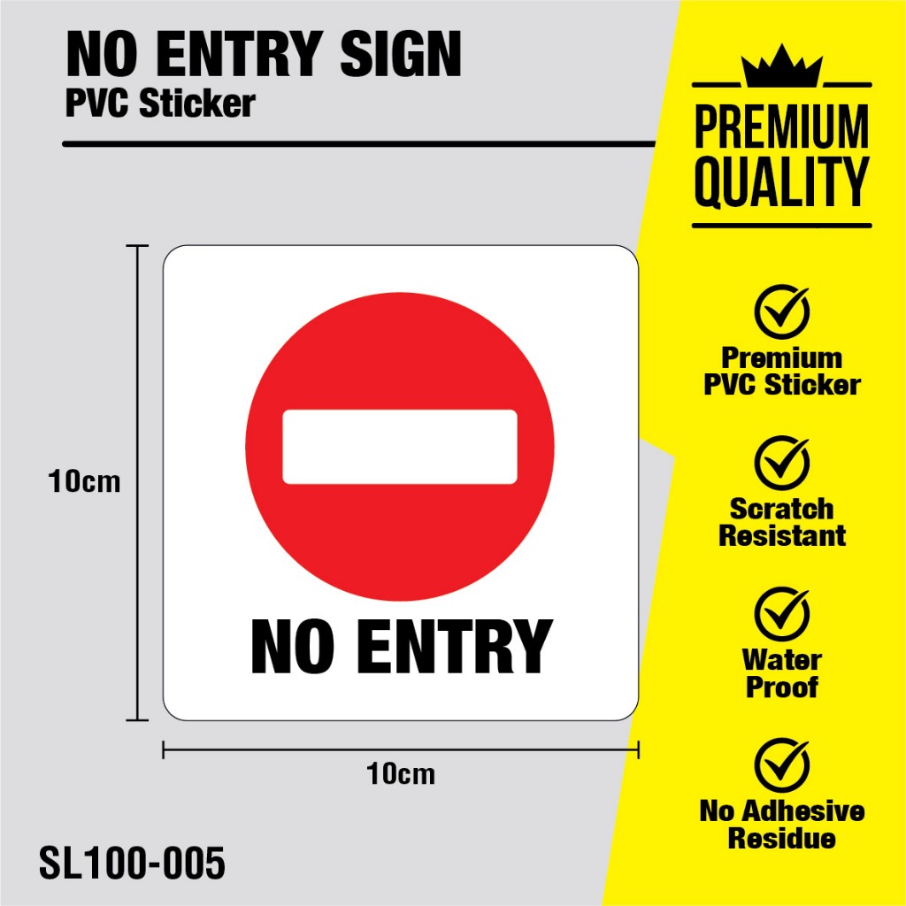 Signage for No Entry / Dilarang Masuk (10cm x 10cm) | Shopee Malaysia