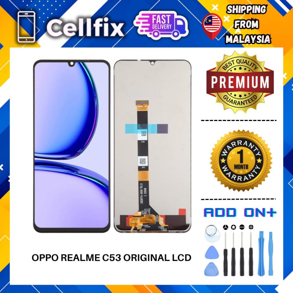 OPPO REALME C53 ORIGINAL RMX3760 COMPATIBLE LCD DISPLAY TOUCH SCREEN ...
