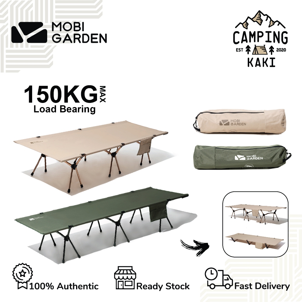Mobi Garden Aluminum Folding Bed Camping Outdoor Folding Bed Portable