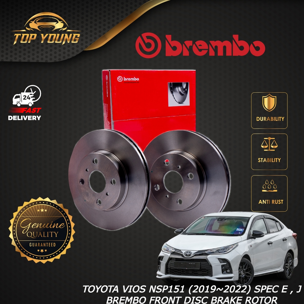 BREMBO TOYOTA VIOS 1.5 (2019~2022) SPEC J , E, NSP151 FRONT & REAR100 ...