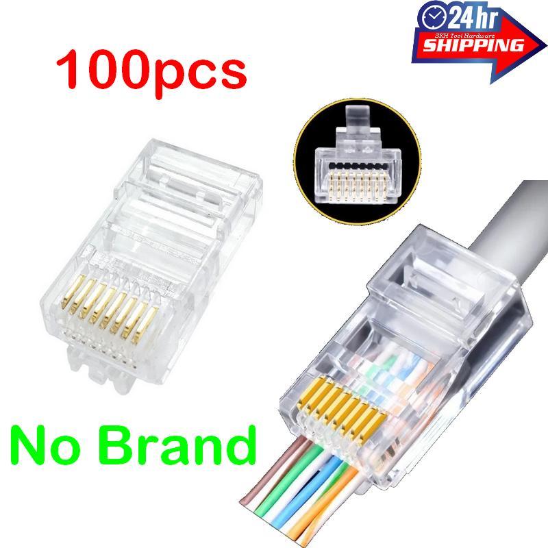 AMP Cat 6 Connector Crystal Head Gigabit 8-core Pure Copper RJ45 Gold ...