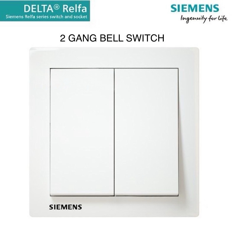 SIEMENS DELTA® Relfa SERIES 2 GANG BELL SWITCH | Shopee Malaysia