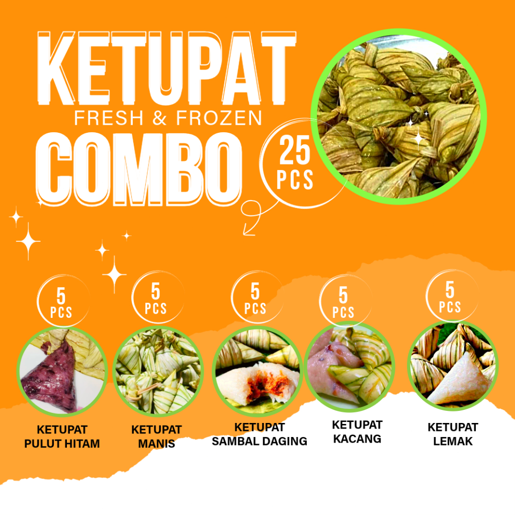 Ketupat Palas COMBO (25pcs) Adik Manis Fresh & Frozen Ori Kelantan ...