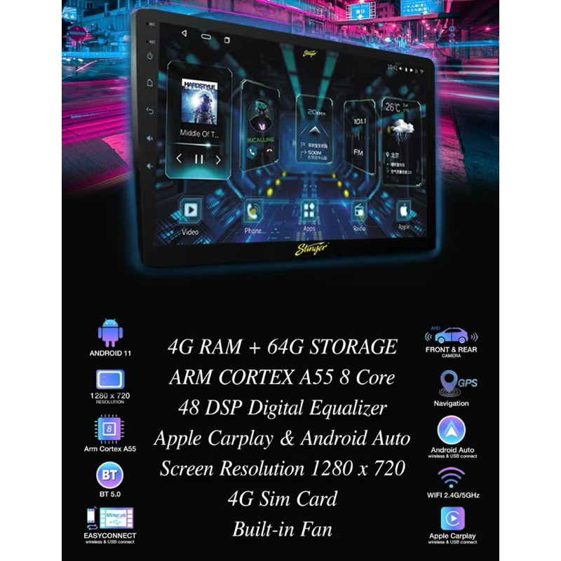 🇲🇾4RAM 64GB Stinger T5 MAX DSP 8 CORE CAR ANDROID PLAYER FULL HD [9 ...