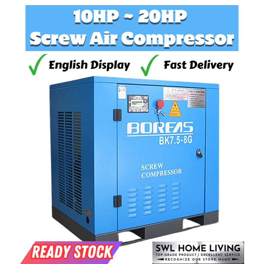 *Ready Stock* Single Phase Screw Compressor 10HP & 20HP Rotary Screw ...
