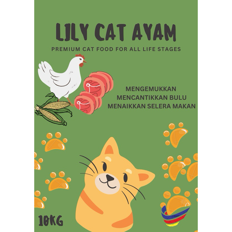 [ORIGINAL 10KG] Lily Cat Food Chicken&Tuna Shopee Malaysia