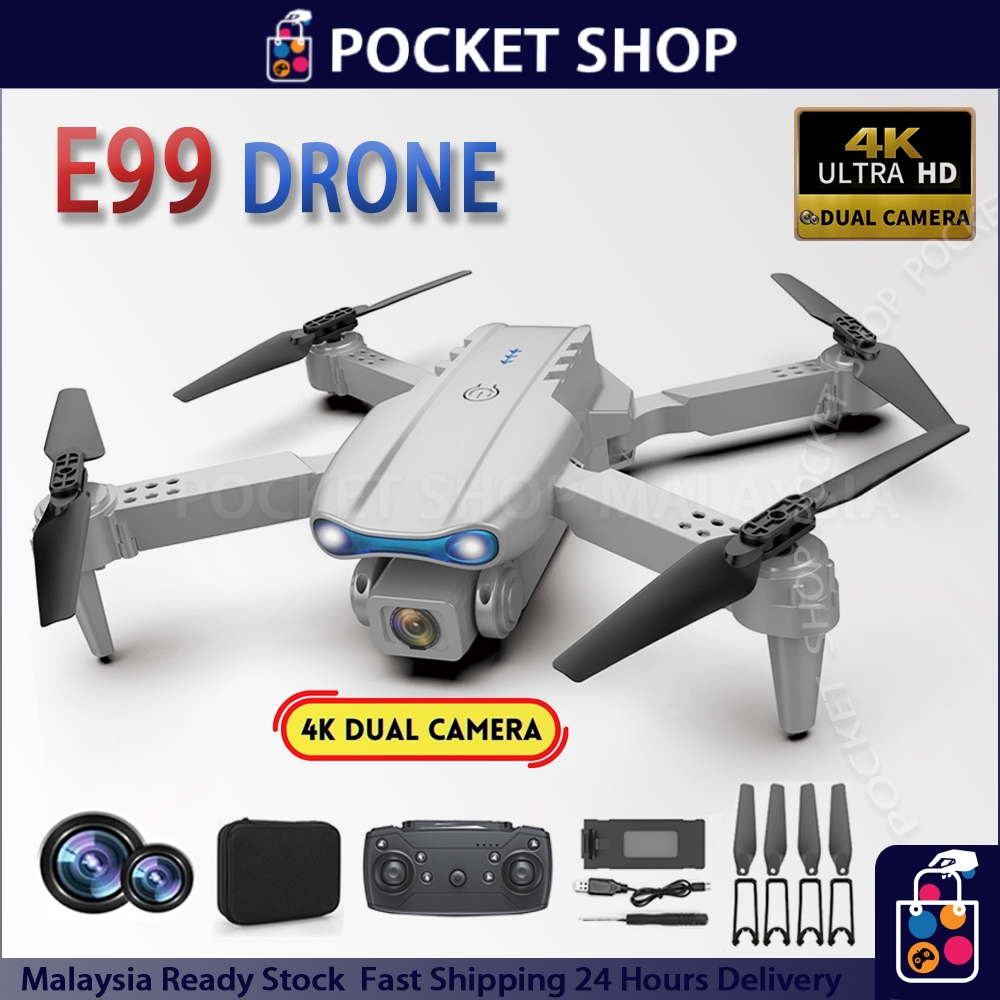 Drone E99 Pro Dengan Kamera HD Drone WiFi FPV Kamera Dua Dron 4K Kamera ...