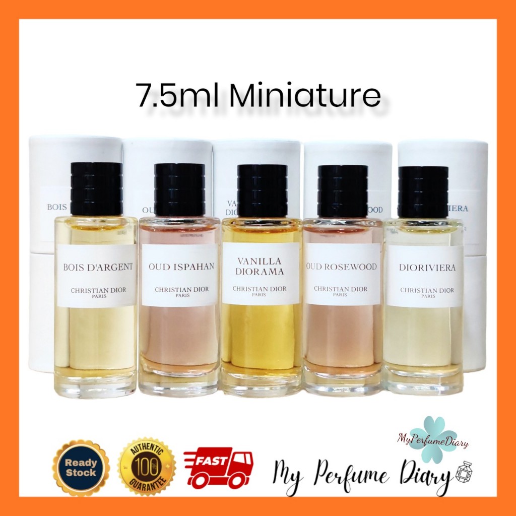 Chiristian Dior 7.5ml Miniature Perfume Dioriviera/OUD Rosewood/OUD Ispahan/Vanilla Diorama/Bois