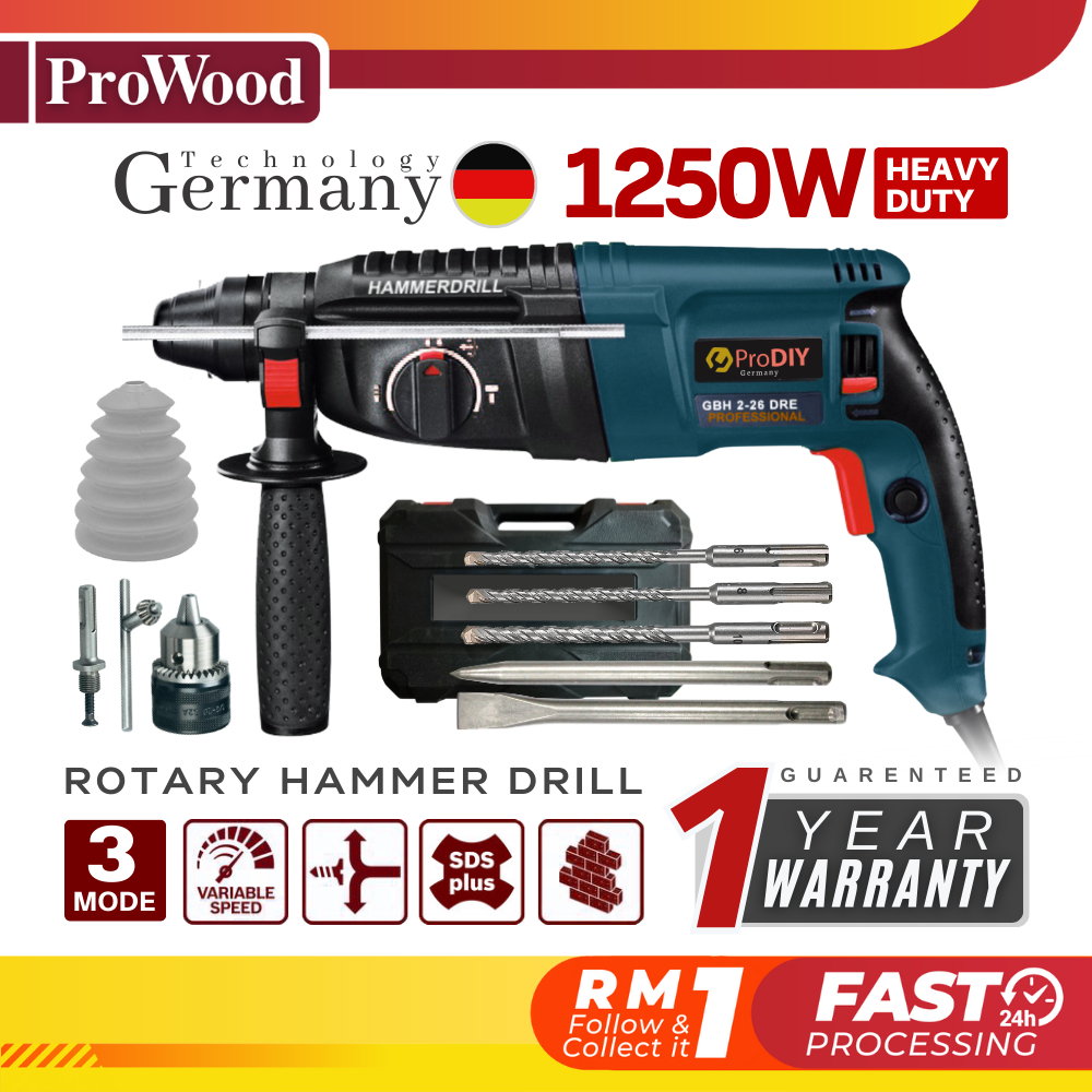 PRODIY GBH 226 DRE Drill Rotary Hammer Drill 3 Mode With Handle 1250W