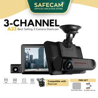 SAFECAM A33 Triple Lens 3 Camera 1080P Dashcam Front Cam + Inner Cam ...