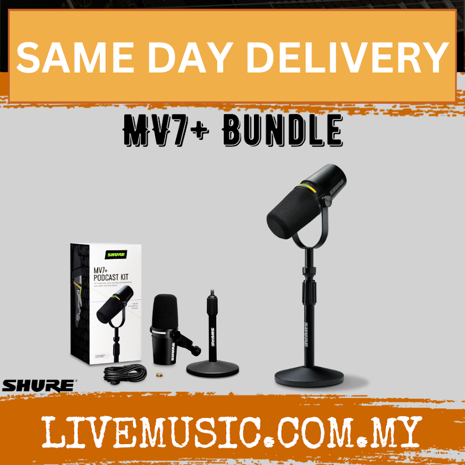 Shure MV7+ USB-XLR Podcast Microphone and Stand - Black / White ( MV-7 ...