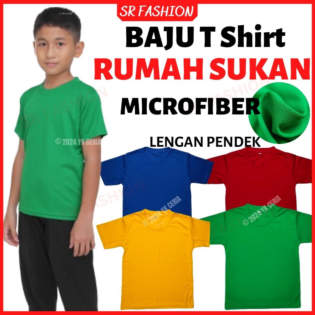 Baju Sukan Warna Microfiber Eyelet Lengan Pendek Baju Rumah Sukan ...