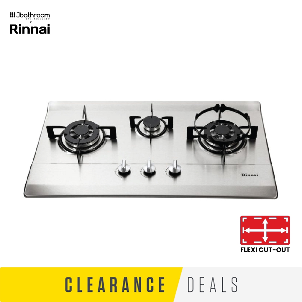 [CLEARANCE] Rinnai RB713NS 3Burner builtin stainless steel gas hob