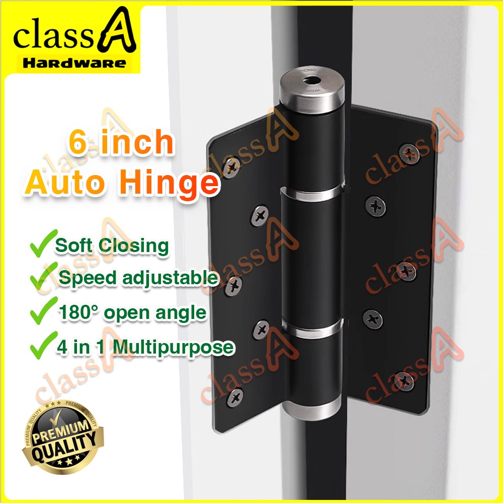ClassAHW ecoWARE 6 inch Auto Hinge Soft Close Door Hinge Black Grey ...