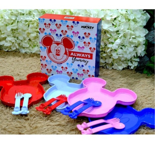 Tupperware Mickey Plates , Mickey Fork & Minnie Spoon Set (Mickey ...