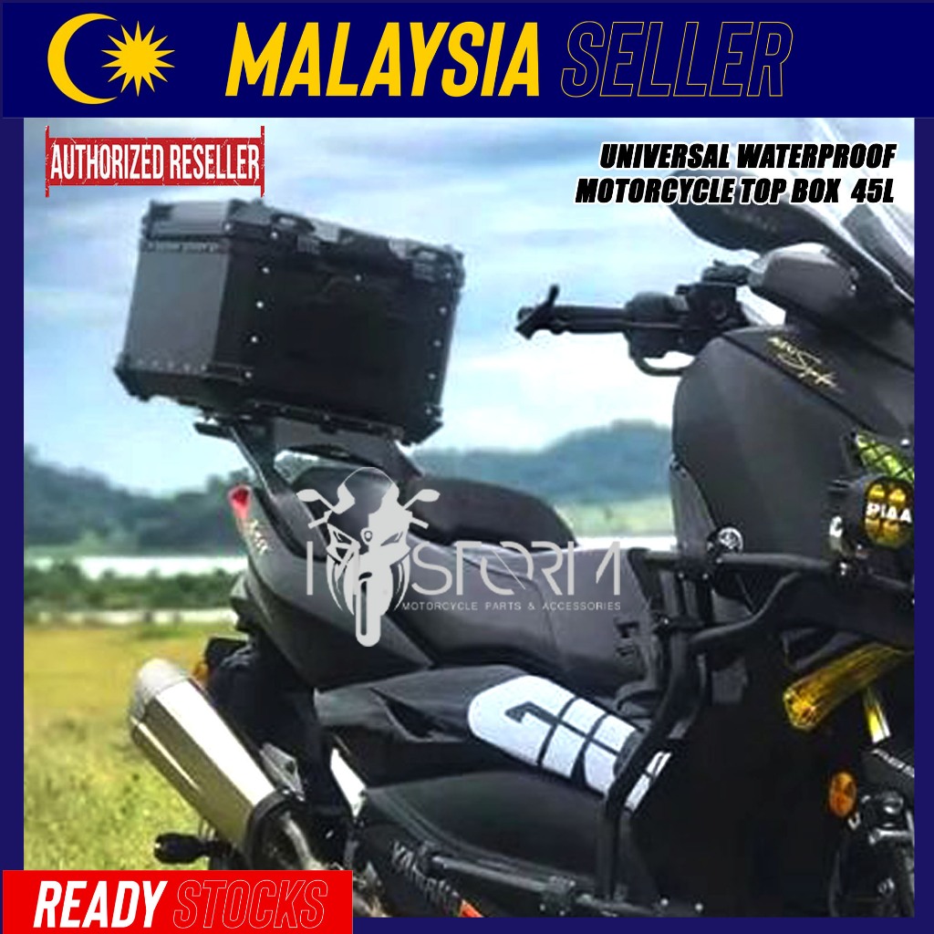 Proformance ABS Top Box Premium Universal 45L Color Black And Silver ...