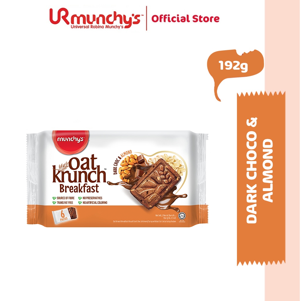 Munchy's Oat Krunch Dark Chocolate Almond 192g | Shopee Malaysia