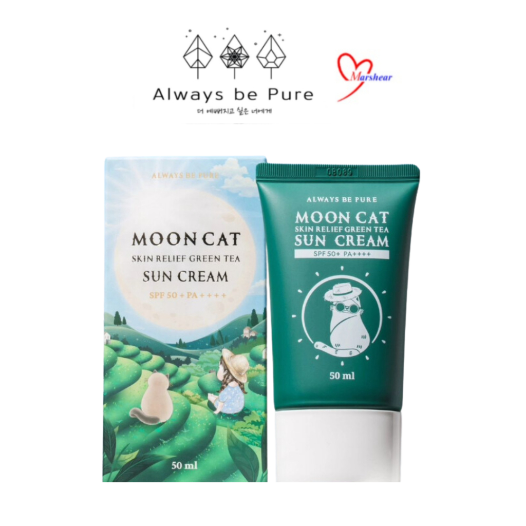 Always Be Pure Mooncat Skin Relief Green Tea Sun Cream SPF50+ PA ...